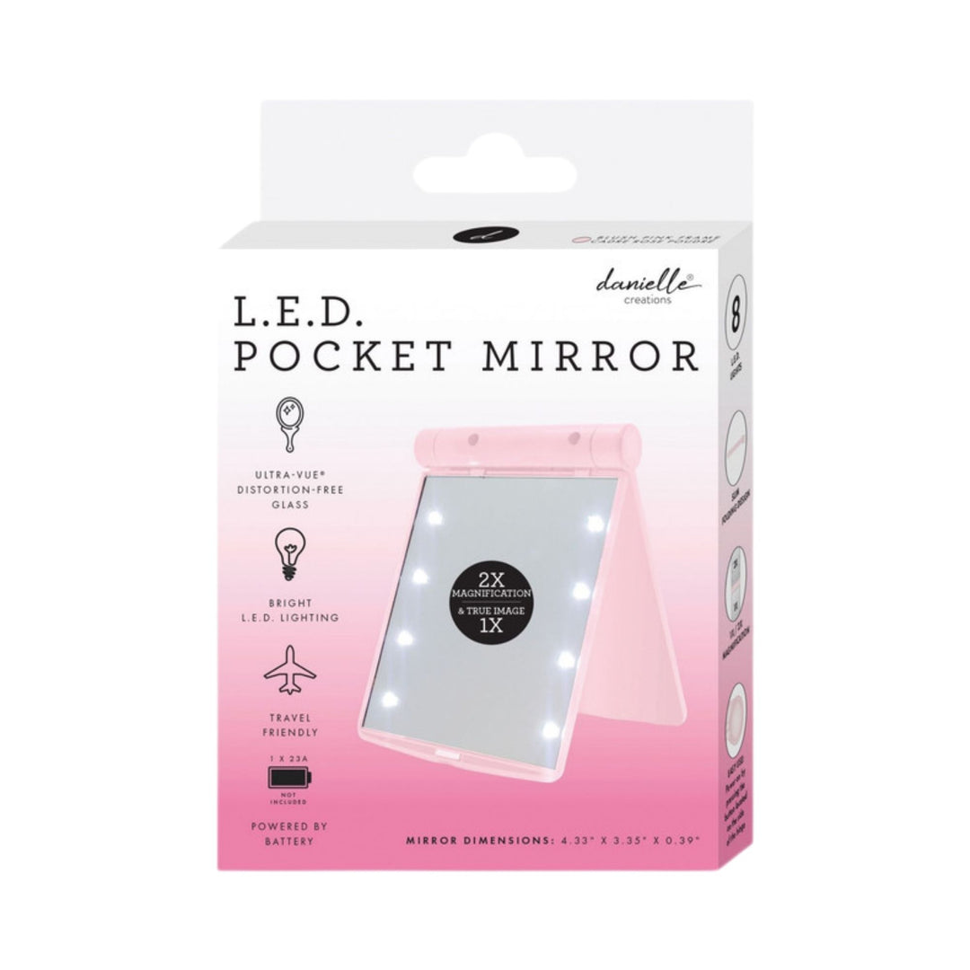 Danielle Creations L.E.D Pocket Mirror Pink