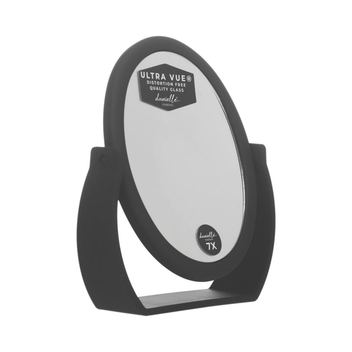 Danielle Soft Feel Black Oval Mirror 7x Mag