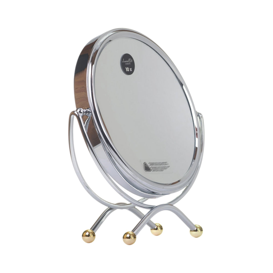 Danielle Chrome/Gold Table Mirror 10x Magnification (Boxed)