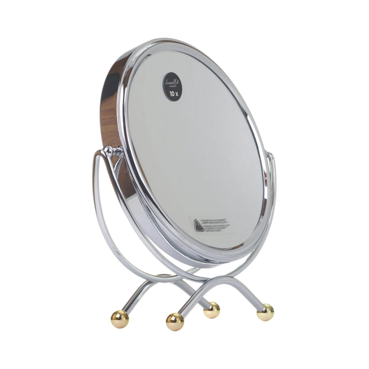 Danielle Chrome/Gold Table Mirror 10x Magnification (Boxed)