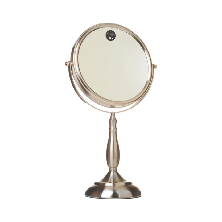 Danielle Large Satin Nickle Vanity Mirror  10x Mag (Boxed)