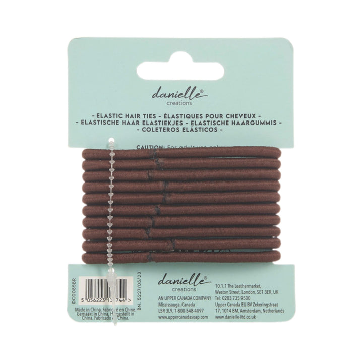 Danielle Elastic Hair Ties 10 pc -Brown