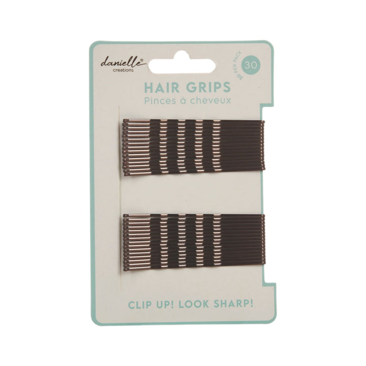 Danielle Hair Grips 30pc - Brown