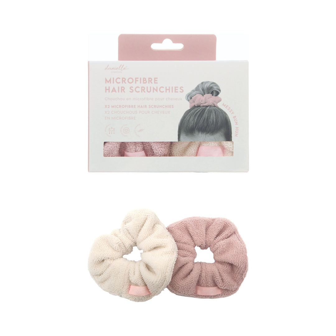 Microfibre Hair Scrunchie Pink & Cream