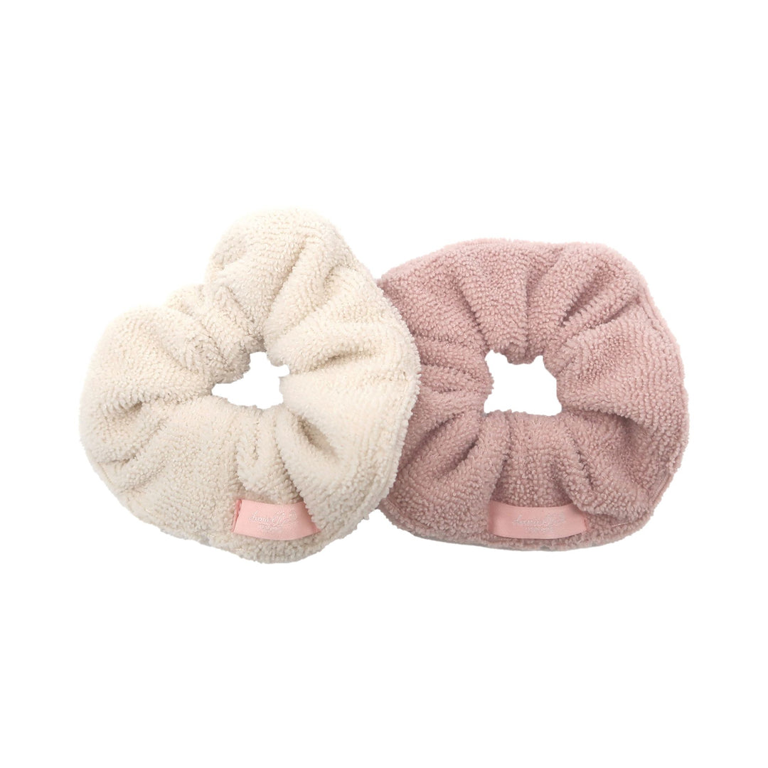 Microfibre Hair Scrunchie Pink & Cream