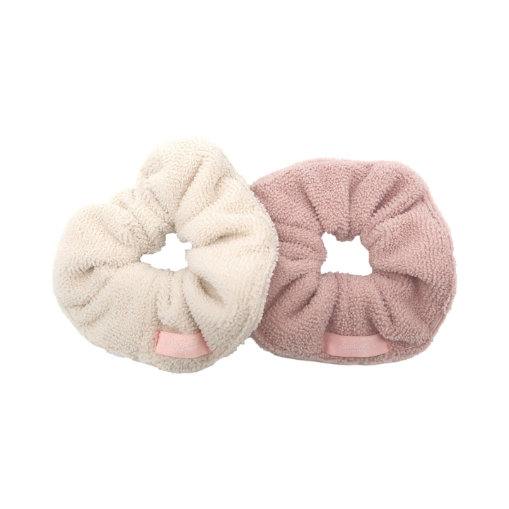 Microfibre Hair Scrunchie Pink & Cream