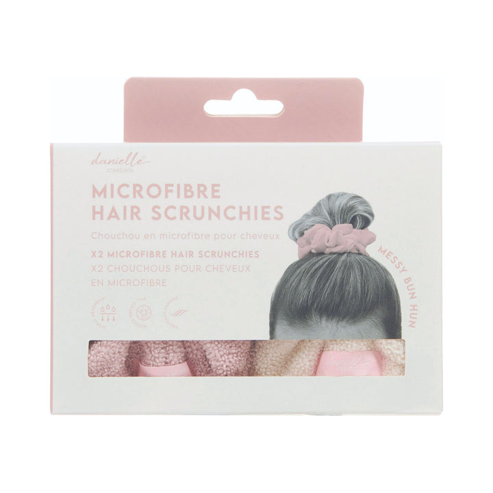 Microfibre Hair Scrunchie Pink & Cream