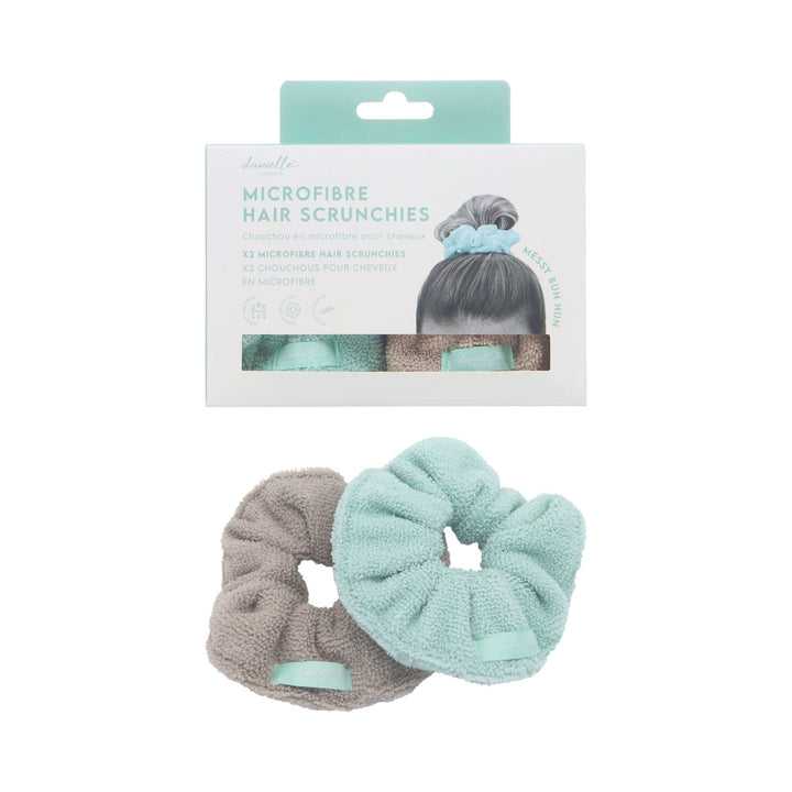 Microfibre Hair Scrunchie Grey & Mint