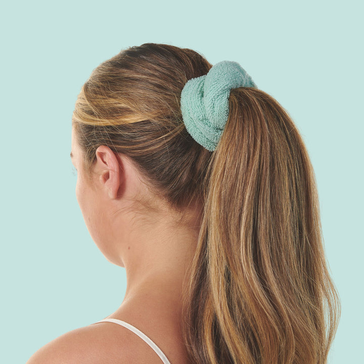 Microfibre Hair Scrunchie Grey & Mint