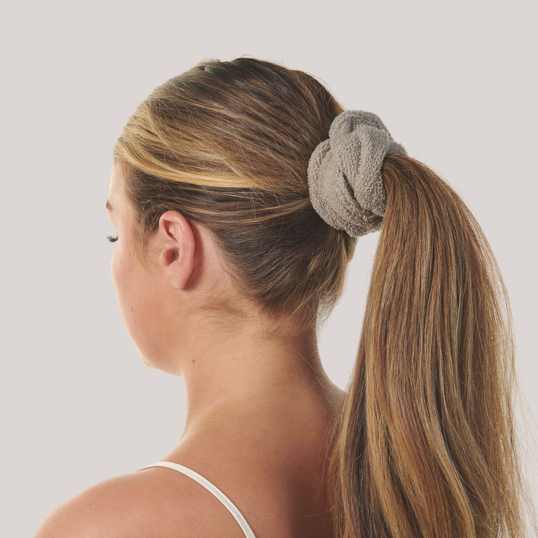 Microfibre Hair Scrunchie Grey & Mint