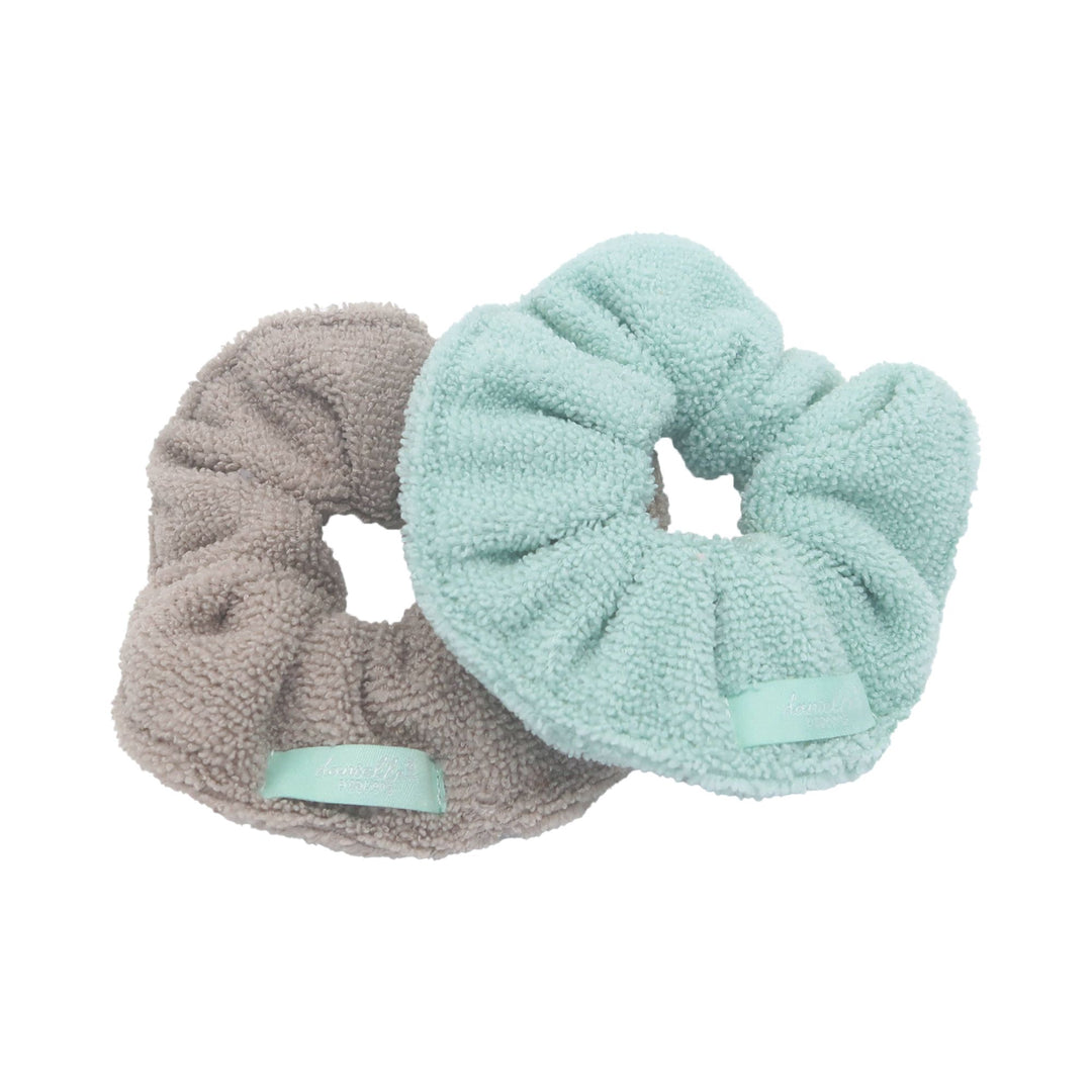 Microfibre Hair Scrunchie Grey & Mint