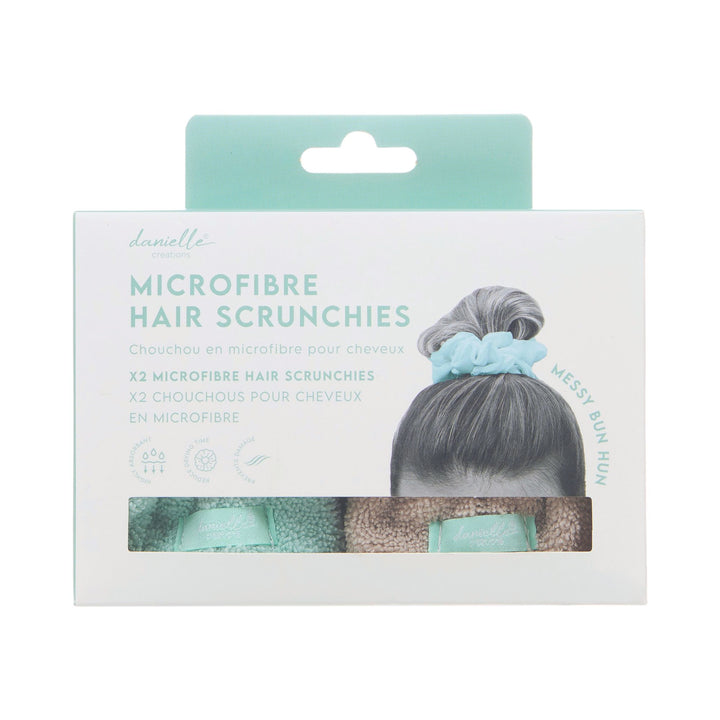 Microfibre Hair Scrunchie Grey & Mint