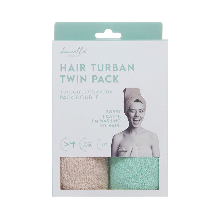 Hair Turban Twin Pack Grey & Mint