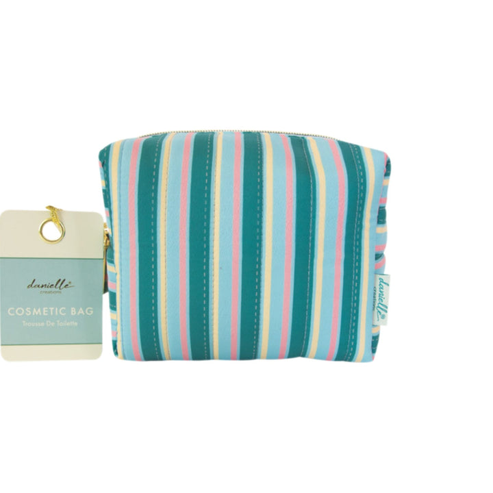 Danielle Creations Stripe Small Quilted Cosmetic Bag