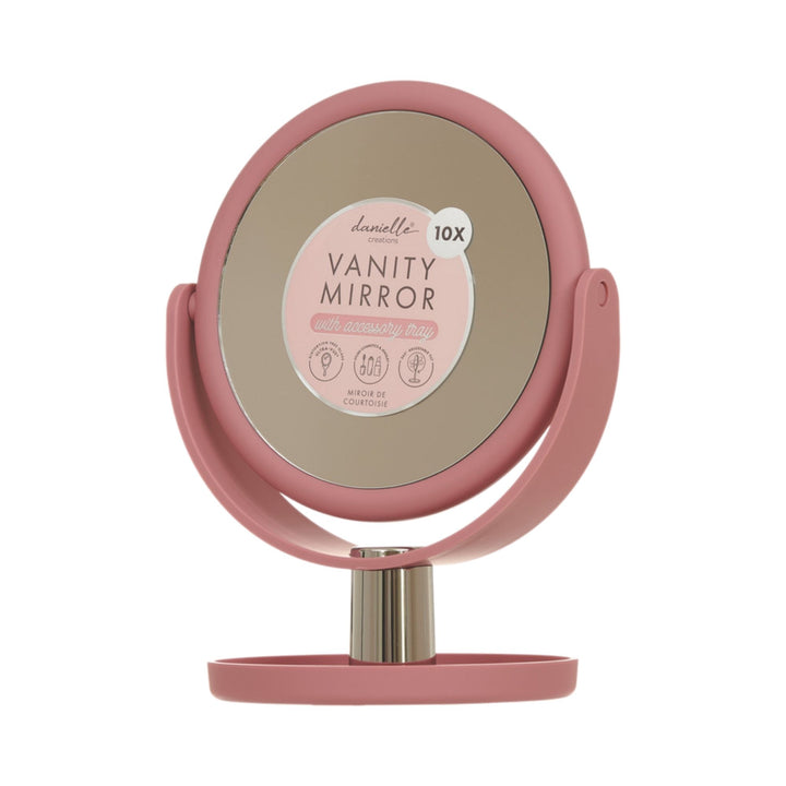 Danielle Soft Touch Vanity Mirror With Tray - Pink 10x Mag