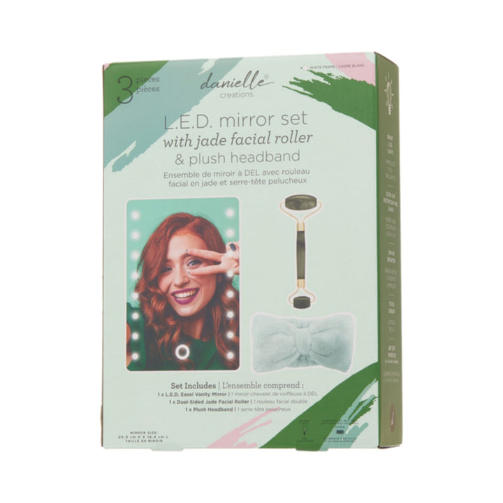 Danielle Led Mirror with Headband & Jade Roller Gift Set