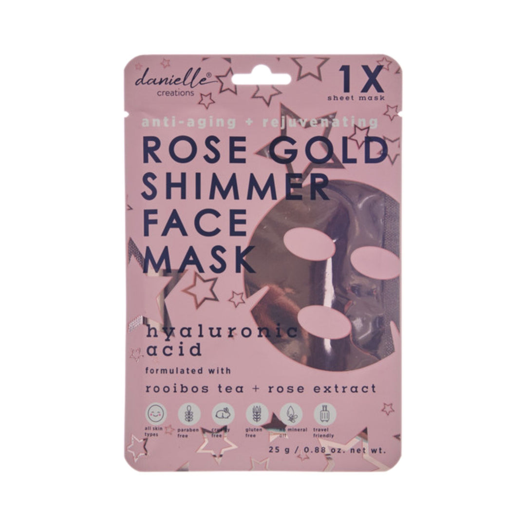 1pc Face Mask- Rose Gold Shimmer