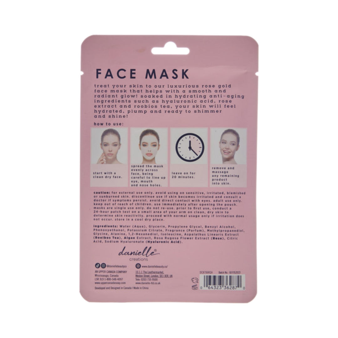1pc Face Mask- Rose Gold Shimmer