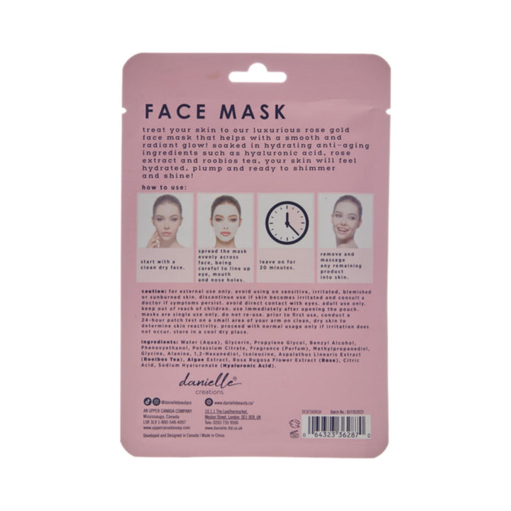 1pc Face Mask- Rose Gold Shimmer