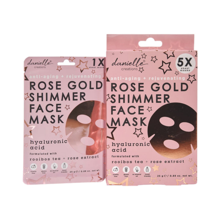 5pc Face Mask- Rose Gold Shimmer
