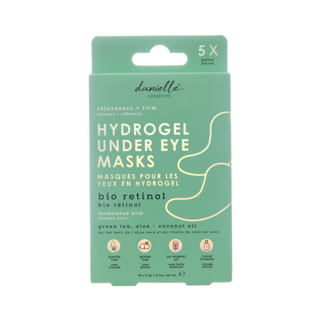 5pc Hydrogel Under Eye Masks - Bio Retinol With Green Tea, Aloe & Coconut Oil
