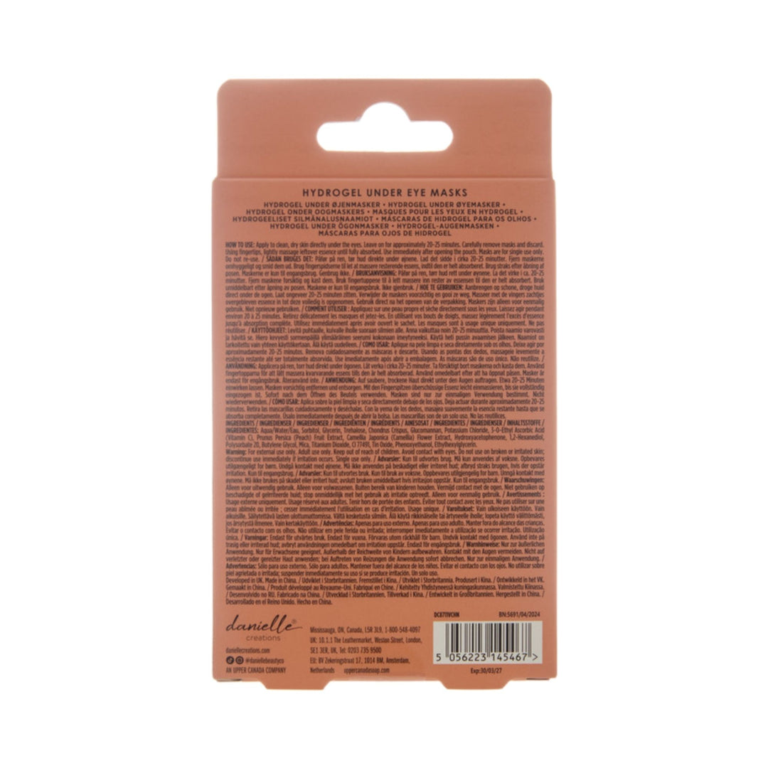 5pc Hydrogel Under Eye Masks - Vitamin C, White Tea & Peach Extract