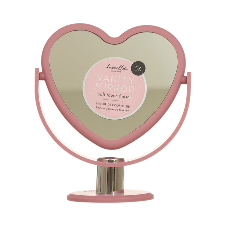 Danielle Heart Vanity Mirror -  Pink  5x Mag