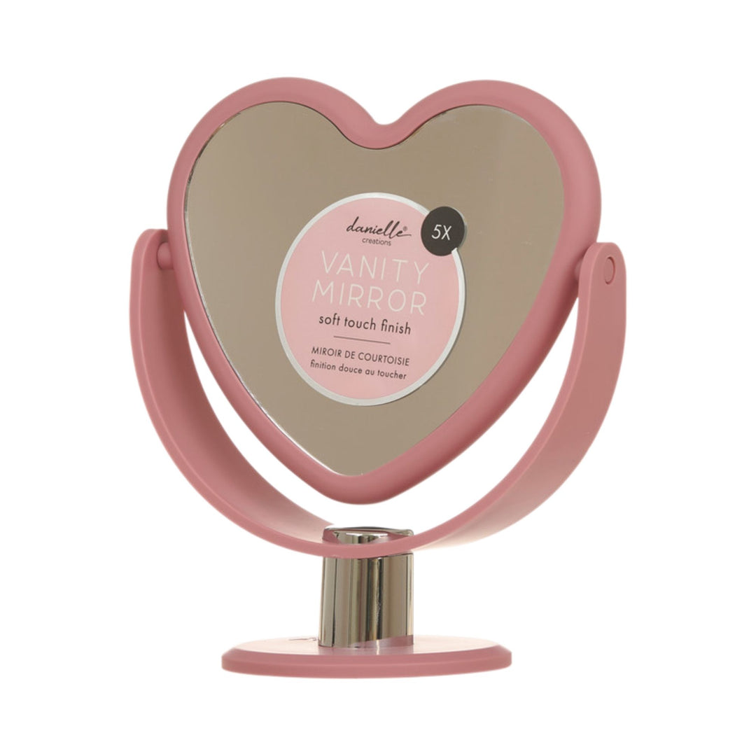 Danielle Heart Vanity Mirror -  Pink  5x Mag