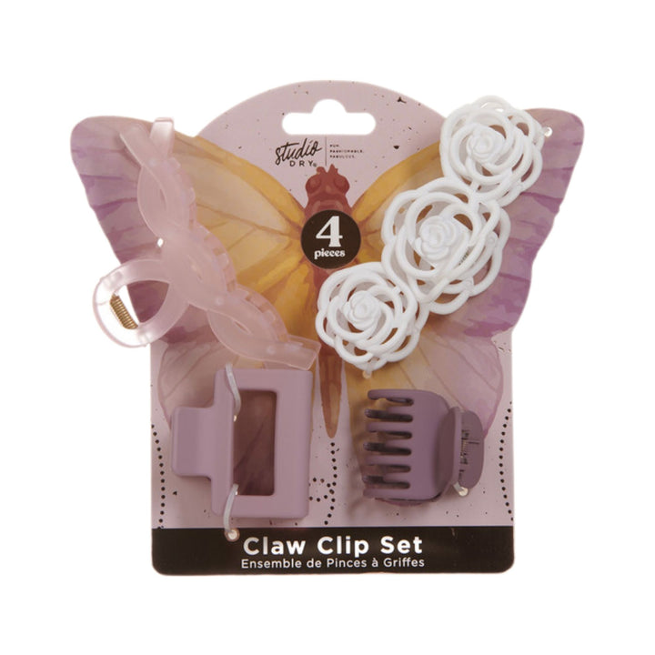 Danielle Butterfly Claw Clip Set 4pc